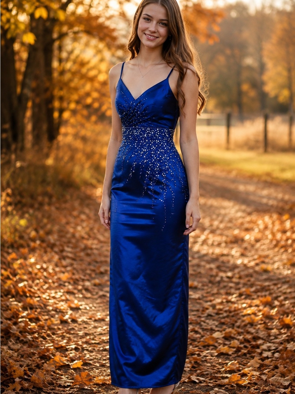 Y2K Cobalt Blue Maggie Sottero Prom Dress